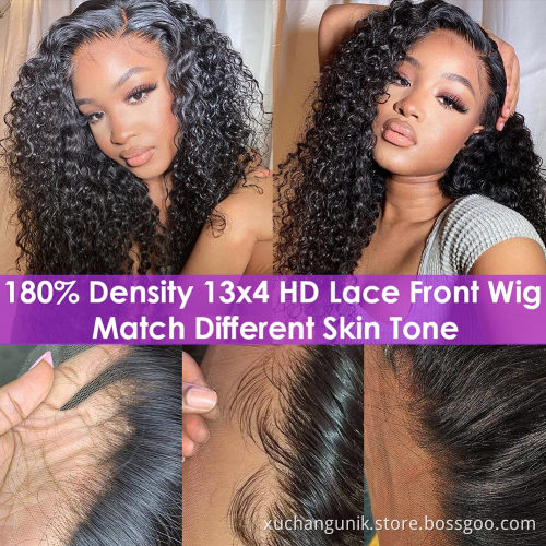 Uniky Kinky Human Hair Wig 180% Density Frontal Wig Cuticle Aligned Raw Hair Vendors Ready To Ship Products Indian Raw Hair
